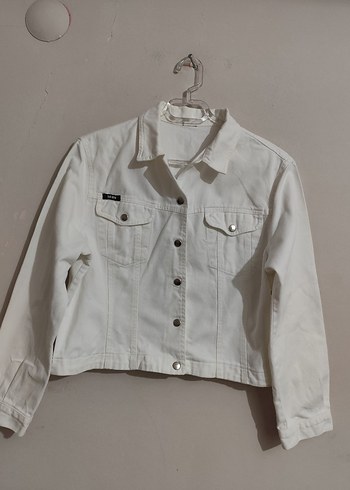 Koton Kumaş Beyaz Düğmeli Kadın Denim Ceket - Görsel 4