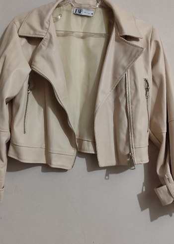 FAF: Bej Kadın Deri Kısa Ceket45 bu - Görsel 9