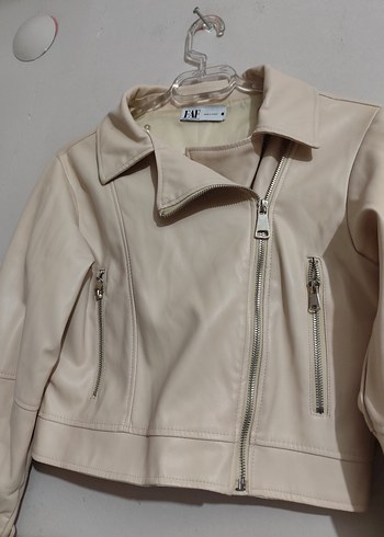 FAF: Bej Kadın Deri Kısa Ceket45 bu - Görsel 6