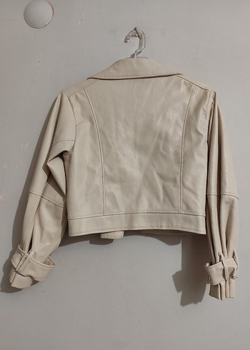 FAF: Bej Kadın Deri Kısa Ceket45 bu - Görsel 3