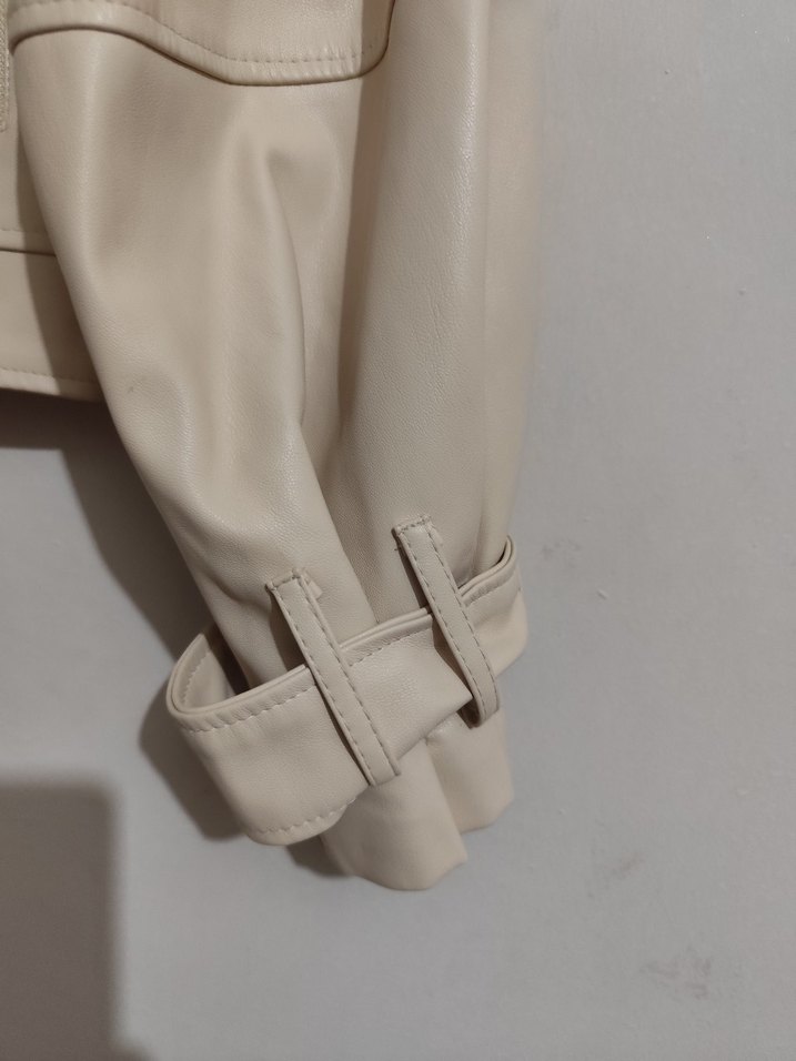 FAF: Bej Kadın Deri Kısa Ceket45 bu - Görsel 5