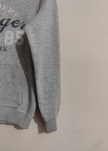 Gri Kapüşonlu Erkek Çocuk Sweatshirt - Görsel 6