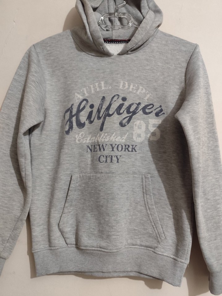 Gri Kapüşonlu Erkek Çocuk Sweatshirt - Görsel 3