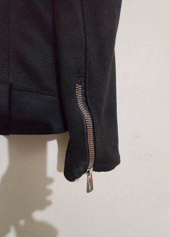 Delmaro : Siyah Kadın Deri  Süet Biker Ceket - Görsel 6