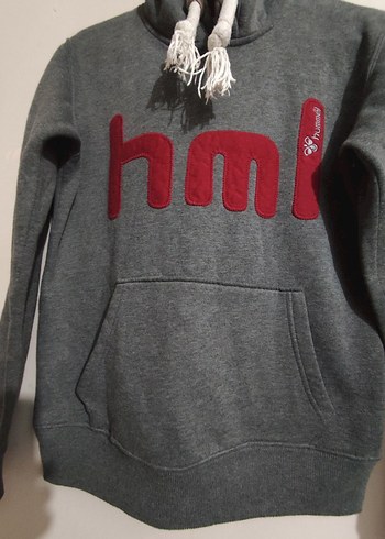 hummel : Gri Kapüşonlu Kadın Sweatshirt - Görsel 4