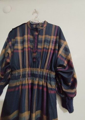 Düğmeli, Bol Kesim, Ekose Desenli Panço Tunik - Görsel 5