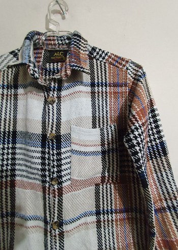 ALC :Kadın Çok Renkli Pamuklu kalın Oduncu Gömlek - Görsel 3