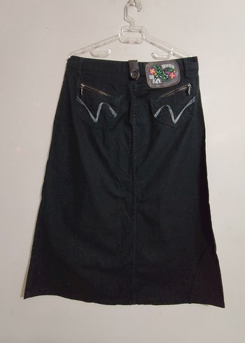 Byos : Siyah Midi Denim Kadın Etek - Görsel 2