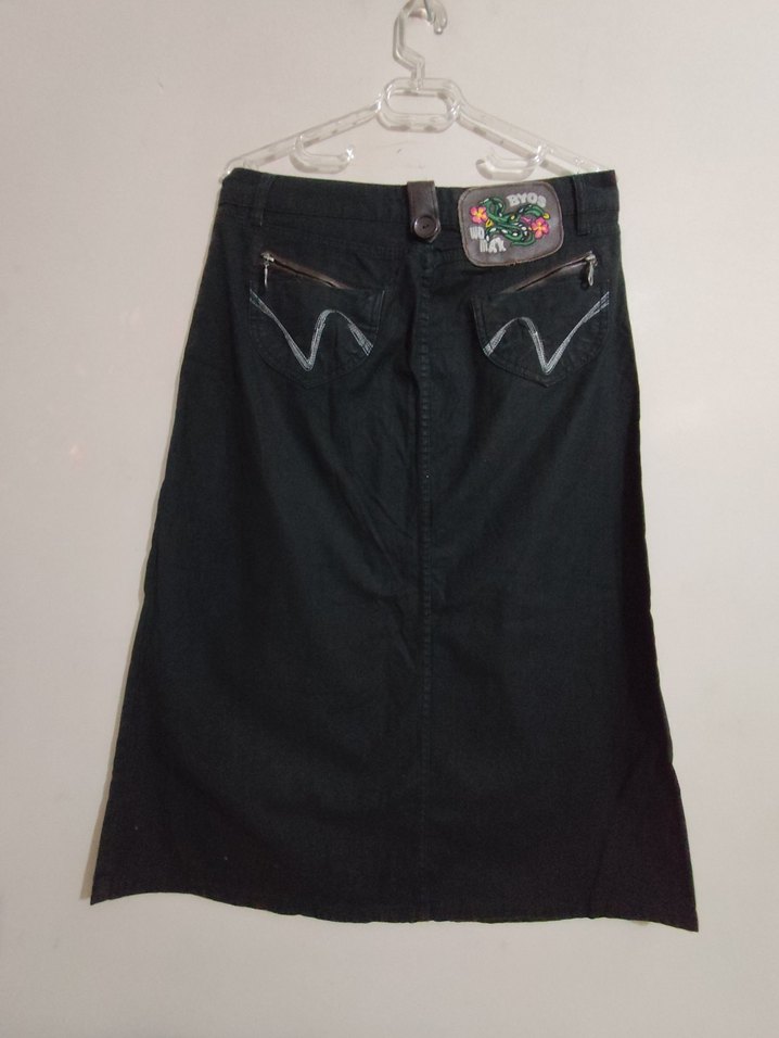 Byos : Siyah Midi Denim Kadın Etek - Görsel 2