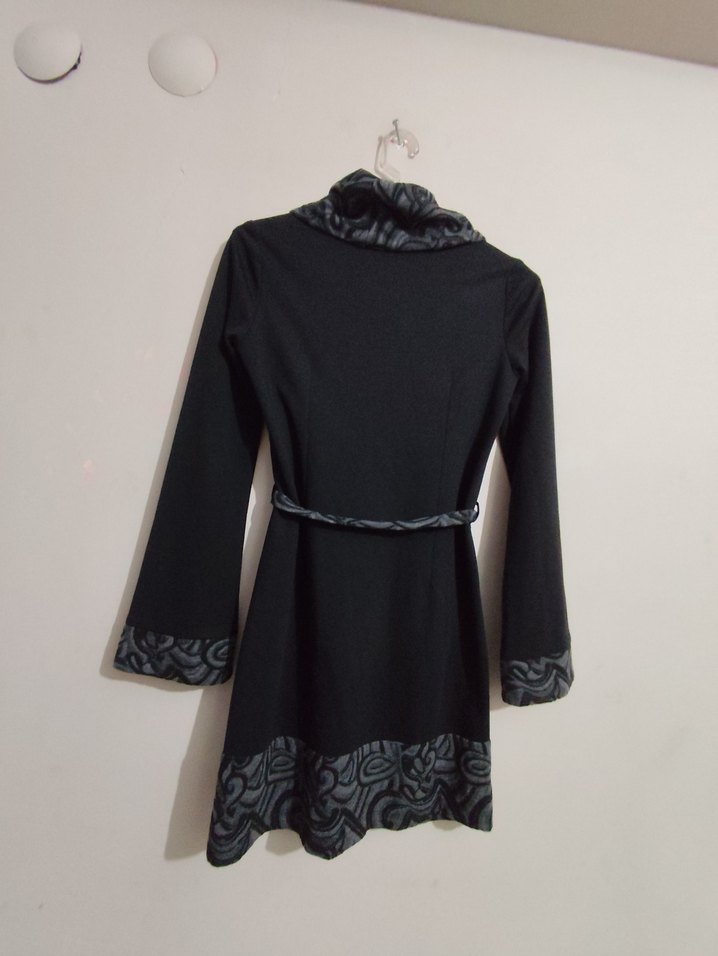 Nominal : Desenli Uzun Kollu Siyah Gotik Kadın Elbise - Görsel 3