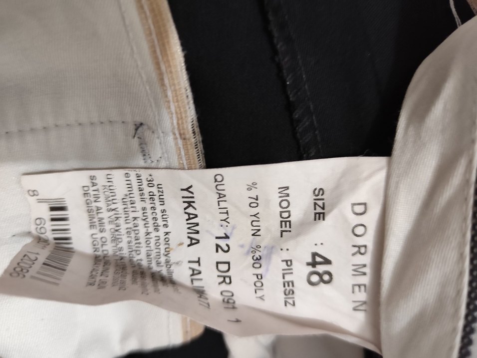 Siyah Regular Fit Bel Detaylı Erkek Pantolon - Görsel 3