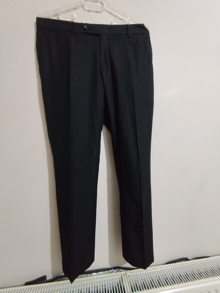 Siyah Regular Fit Bel Detaylı Erkek Pantolon - Görsel 4