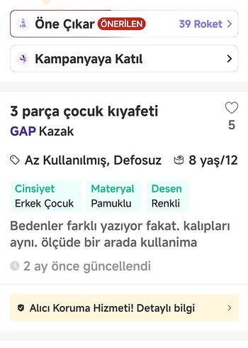 GAP Ve 3 parça  Erkek Çocuk Fermuarlı Uzun Kollu Pijama - Görsel 8