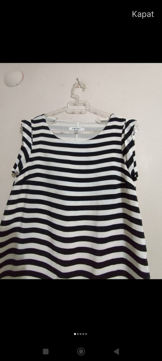 Koton: Çizgili Midi Kolsuz Elbise - Görsel 3