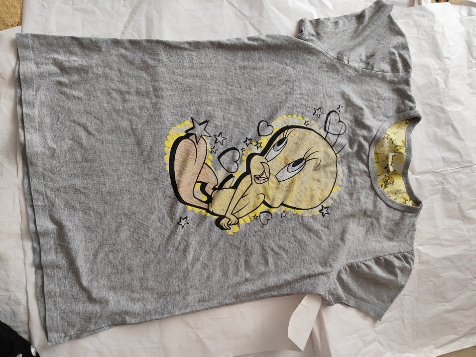 Tweety Baskılı pijama üstü ve askılı Tişört - Görsel 2