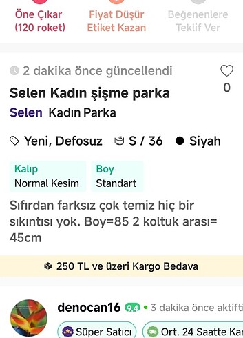 Selen kadın şişme parka - Görsel 7