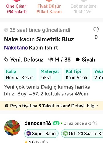 m Beden Nake Kadın Krep simetrik bluz