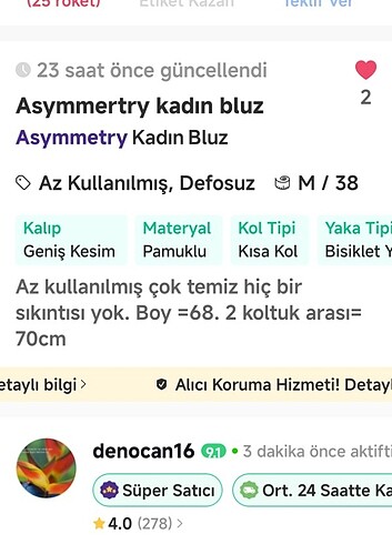 m Beden Asymmertry Kadın bluz