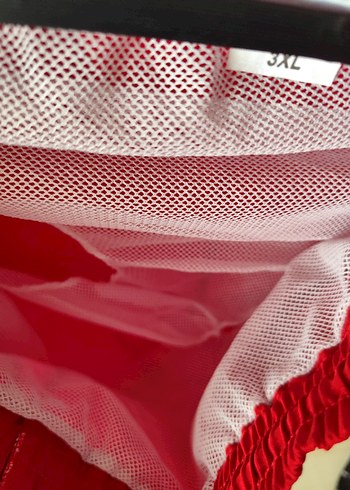 Baypas Erkek Kırmızı Rahat Kesim  uzun yüzücü gözme Şort - Görsel 4