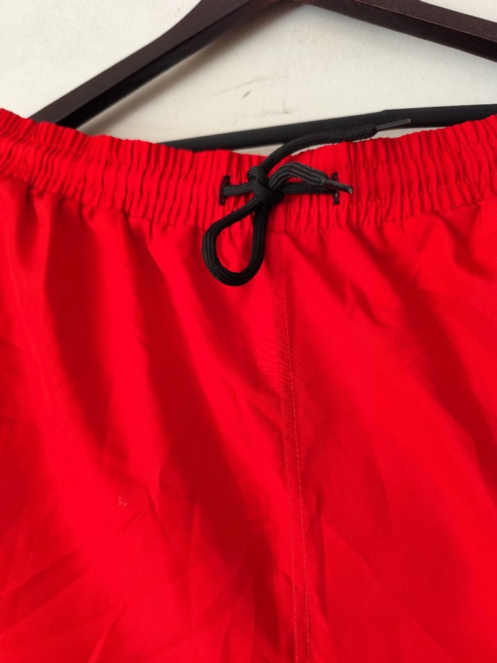 Baypas Erkek Kırmızı Rahat Kesim  uzun yüzücü gözme Şort - Görsel 3