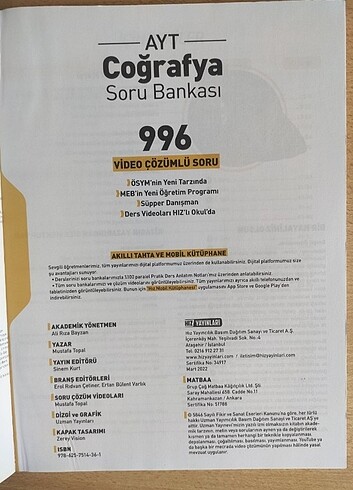  AYT COĞRAFYA 996 SORU BANKASI // HIZ 