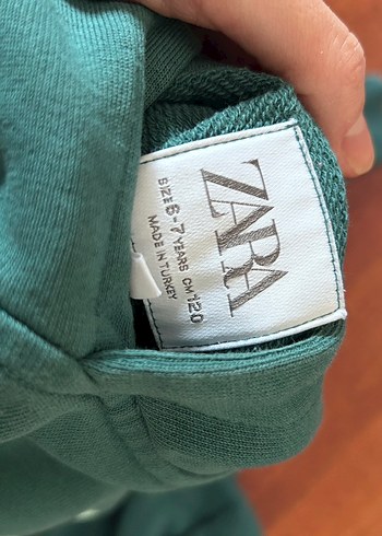 Petrol Yeşil Zara Kapüşonlu Çocuk Sweatshirt - Görsel 3