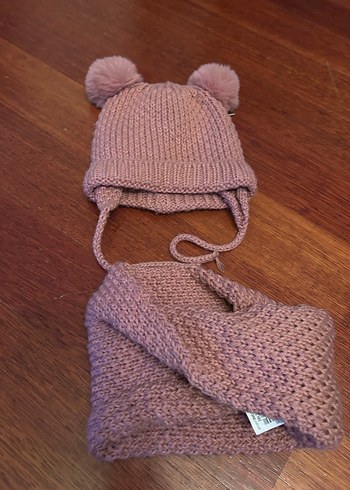 Pembe ve Pudra Zara Çocuk Örgü Bere - Görsel 3