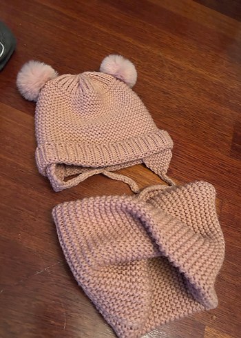 Pembe ve Pudra Zara Çocuk Örgü Bere - Görsel 5