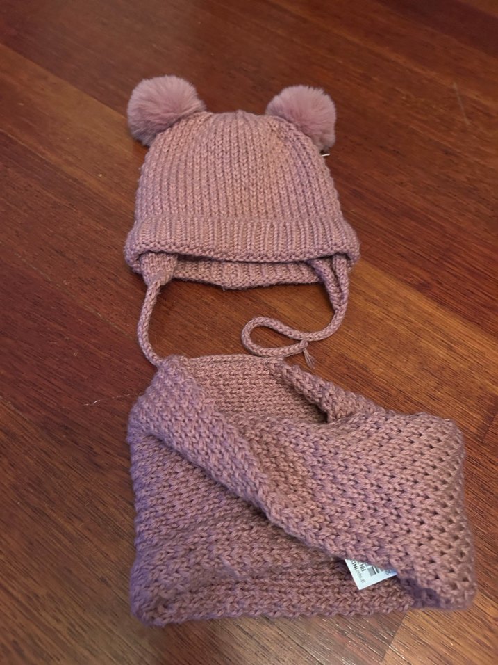 Pembe ve Pudra Zara Çocuk Örgü Bere - Görsel 3