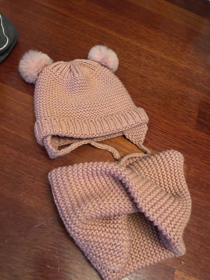 Pembe ve Pudra Zara Çocuk Örgü Bere - Görsel 5