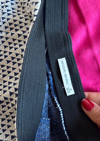 Mavi  Desenli Mini Etek - Görsel 2