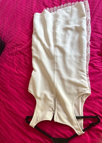 Dantel Detaylı Beyaz elbise - Görsel 4