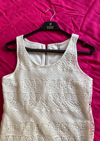 Dantel Detaylı Beyaz elbise - Görsel 2