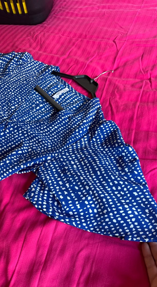 Mavi Bağcıklı Bohem Mini Elbise - Görsel 4