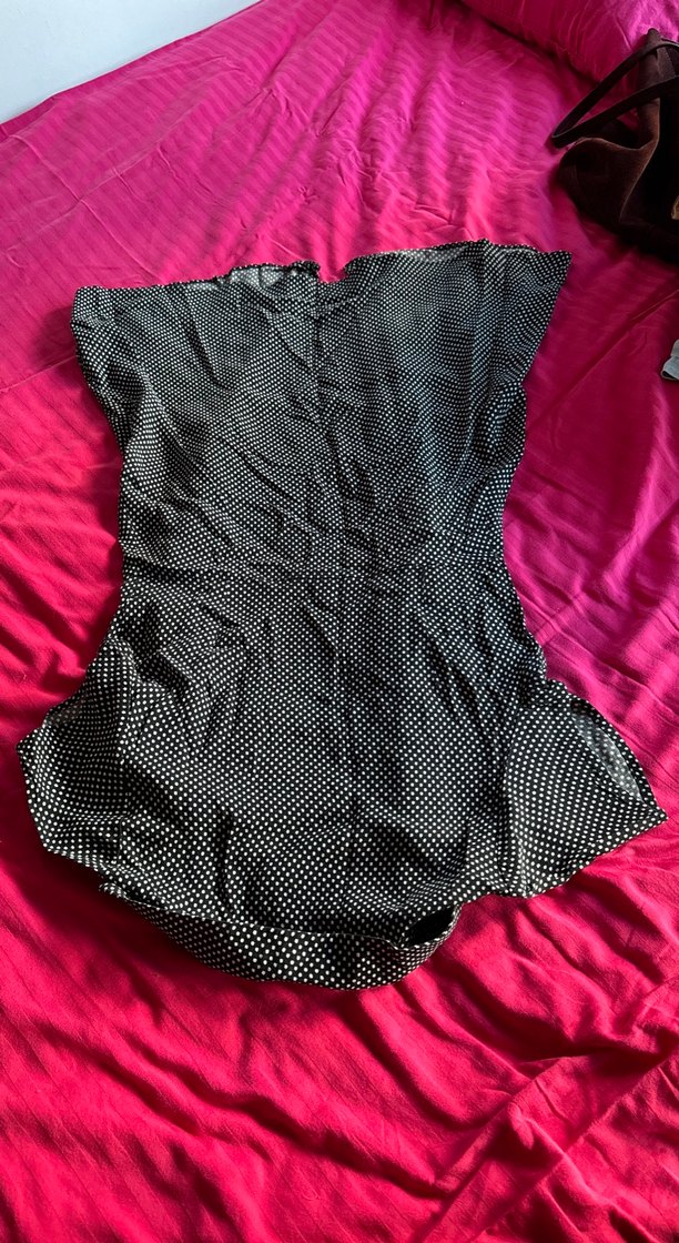 Siyah Puantiyeli Midi Kadın Elbise - Görsel 4