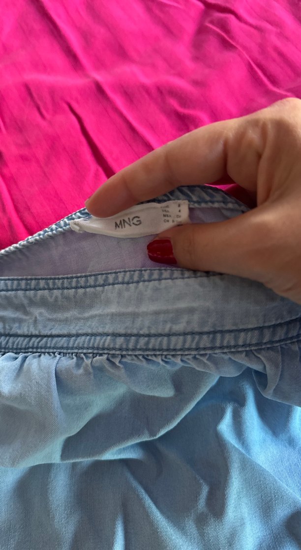 Mavi yumuşak kot kumaş Elbise - Görsel 2