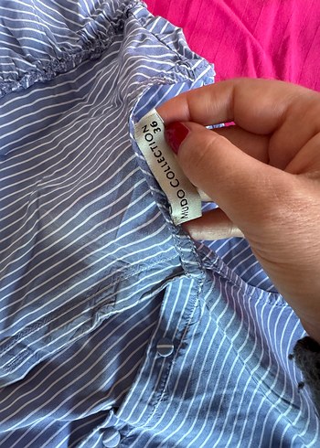 Volanlı, Kısa Kollu, Geniş Kesim Bluz - Görsel 3