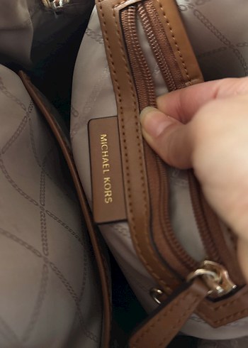 Michael Kors Gri Deri Sırt Çantası - Görsel 5