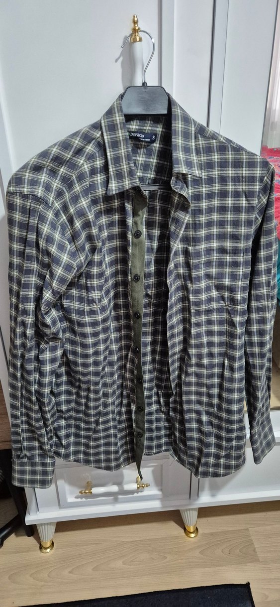 DeFacto Gri Kareli Uzun Kollu Erkek Gömlek - Görsel 3