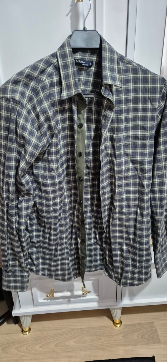 DeFacto Gri Kareli Uzun Kollu Erkek Gömlek - Görsel 2