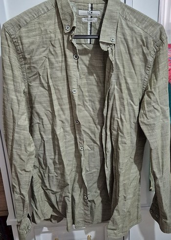 Bej Keten Düğmeli Erkek Gömlek - Görsel 2