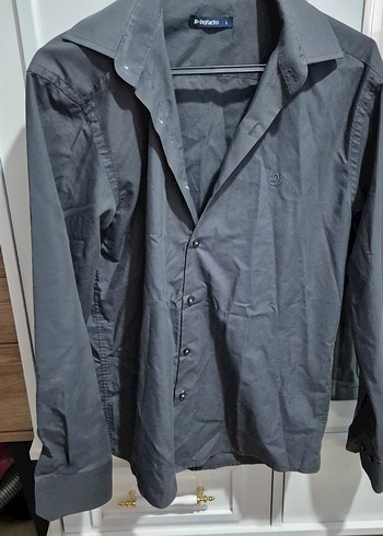 DeFacto Gri Keten Erkek Gömlek - Görsel 3