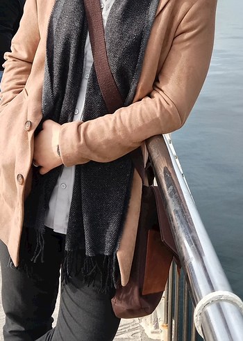 Düğmeli Kahverengi Süet Erkek Kaban - Görsel 5