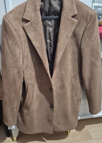 Düğmeli Kahverengi Süet Erkek Kaban - Görsel 2