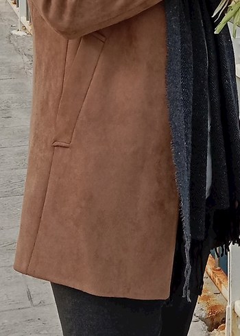 Düğmeli Kahverengi Süet Erkek Kaban - Görsel 4