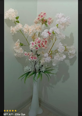 Beyaz Dekoratif Vazo 60 cm - Görsel 3