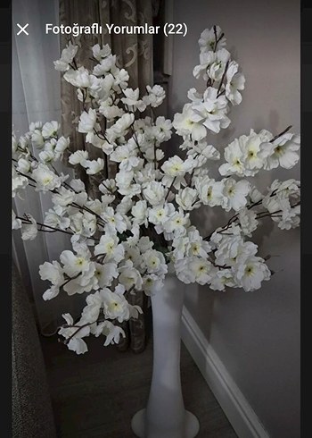 Beyaz Dekoratif Vazo 60 cm - Görsel 2