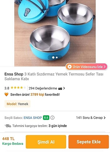 Termoslu saklama kabı