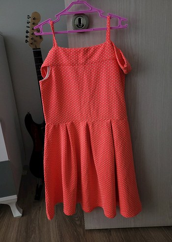 Kız Çocuk pembe Askılı Fırfırlı Elbise