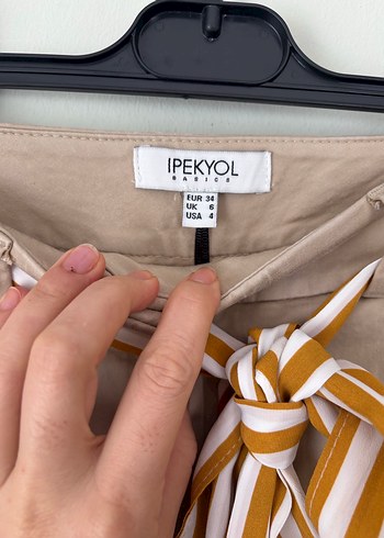 İPEKYOL BEJ KEMERLİ PANTOLON - Görsel 2